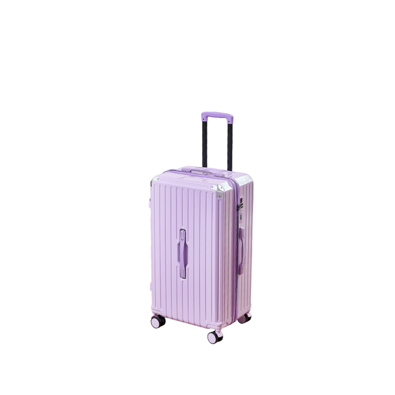 Thickened Suitcase – 5-Wheel, USB, Cup Holder, Hook, Double Mesh (Goddess Purple) (TR-HARD-0052)