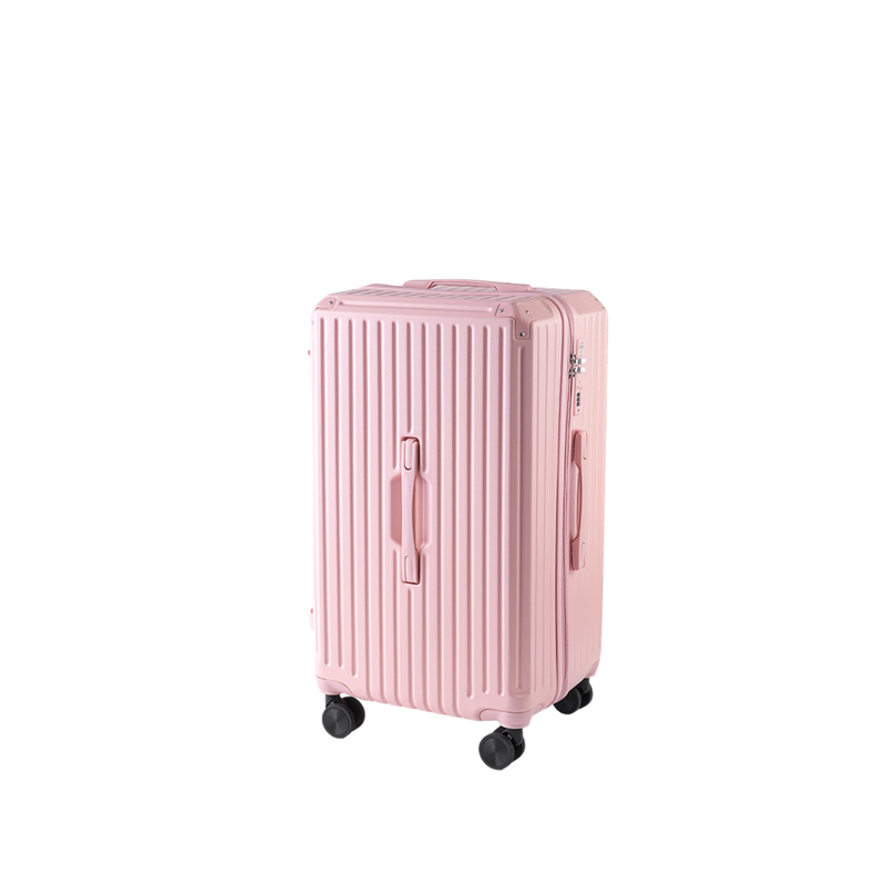 Large Capacity Durable Thickened Luggage – Anti-Burst Zipper & Spinner Wheels Travel Suitcase (Cornelian Pink) (TR-HARD-0019)