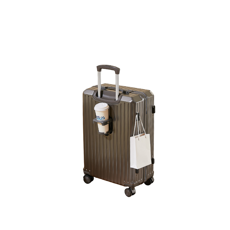 Multifunctional Suitcase – Anti-Collision, Cup Holder (Mineral Rock Gray) (TR-HARD-0063)