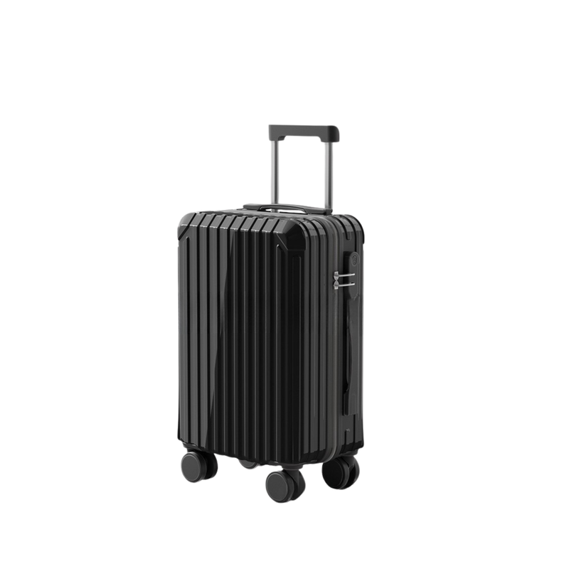 Candy Color Multifunctional Suitcase – Cup Holder & USB (Black) (TR-HARD-0073)