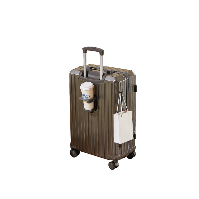 Multifunctional Suitcase – Anti-Collision, Cup Holder (Mineral Rock Gray) (TR-HARD-0063)