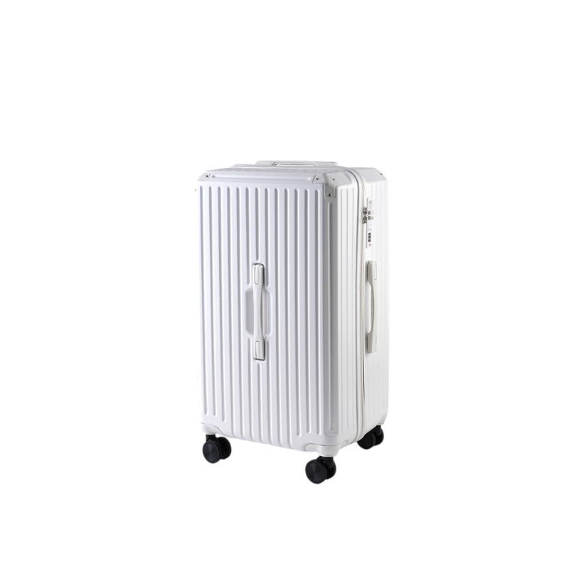 Large Capacity Durable Thickened Luggage – Anti-Burst Zipper & Spinner Wheels Travel Suitcase (Pure White) (TR-HARD-0015)