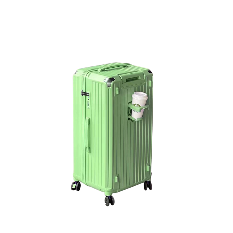 Large Capacity Durable Suitcase – Upgraded Cup Holder (Fresh Green) (TR-HARD-0041)