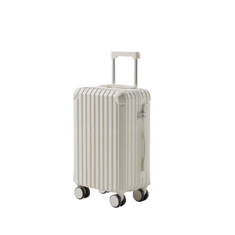 Candy Color Multifunctional Suitcase – Cup Holder & USB (White) (TR-HARD-0068)
