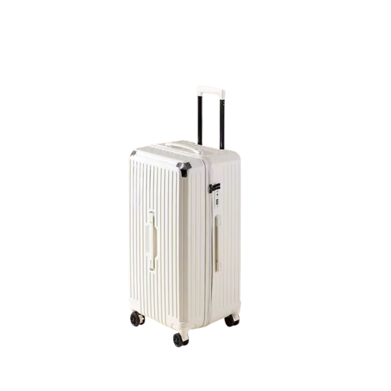 Large Capacity Durable Suitcase – Spinner Wheels (Elegant White) (TR-HARD-0032)