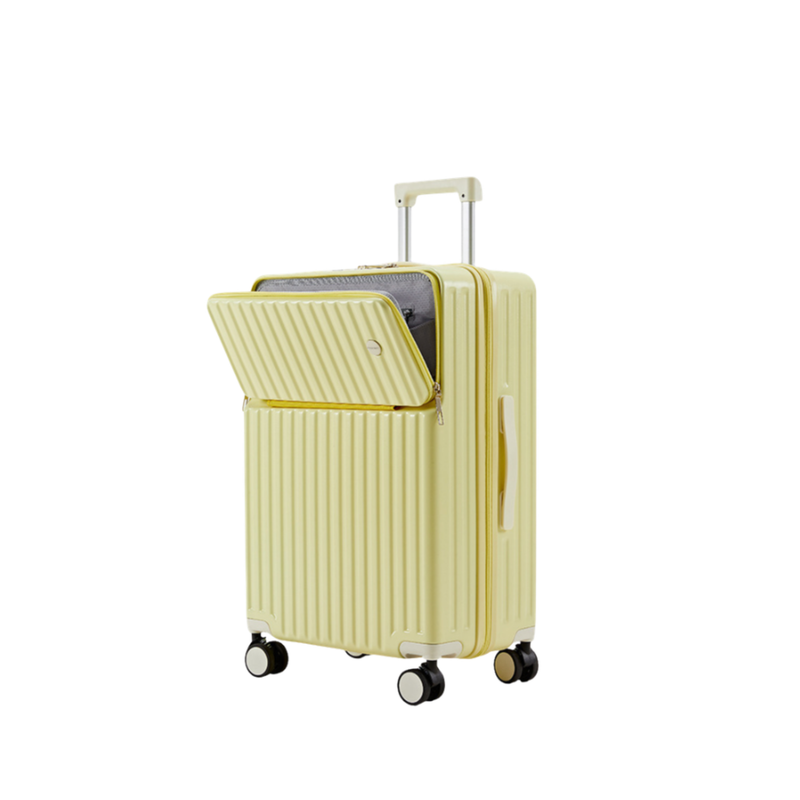 New Large Capacity Suitcase – Spinner Wheels (Cream Yellow) (TR-HARD-0083)
