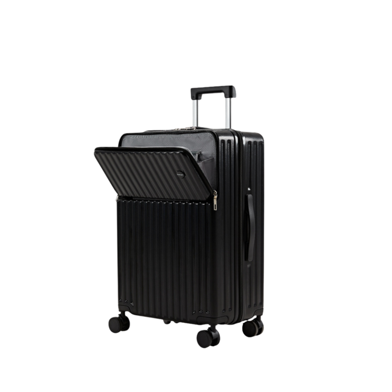 New Large Capacity Suitcase – Spinner Wheels (Classic Black) (TR-HARD-0082)