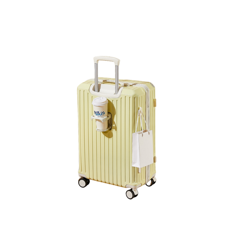 Multifunctional Suitcase – Anti-Collision, Cup Holder (Cheese Yellow) (TR-HARD-0062)