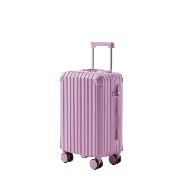 Candy Color Multifunctional Suitcase – Cup Holder & USB (Violet) (TR-HARD-0070)
