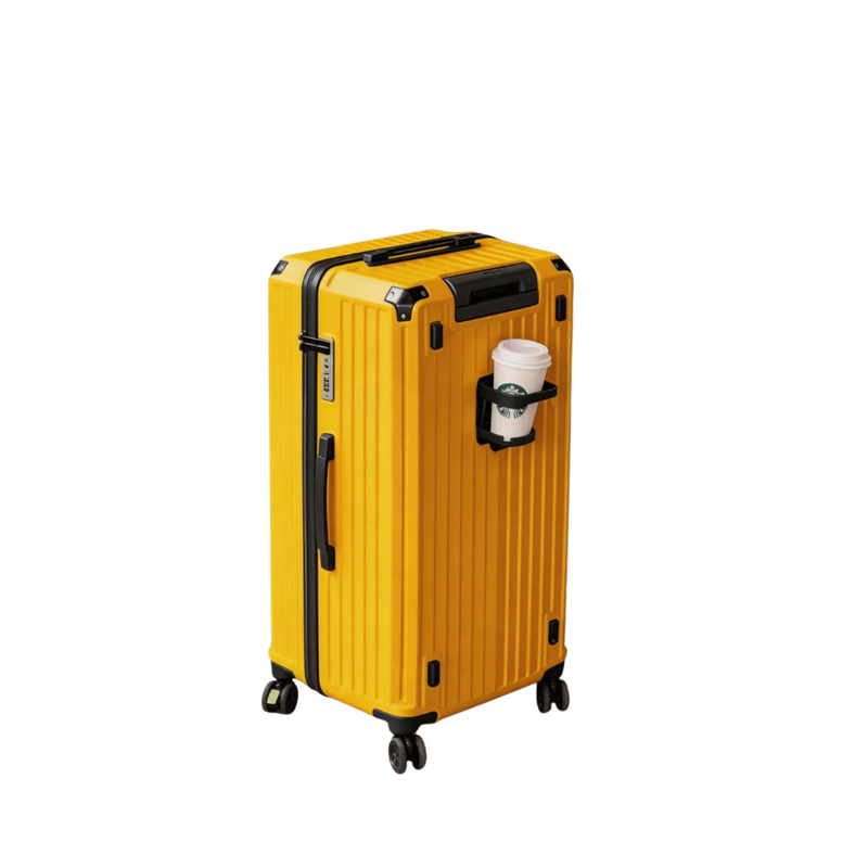 Large Capacity Durable Suitcase – Upgraded Cup Holder (Lemon Yellow) (TR-HARD-0042)