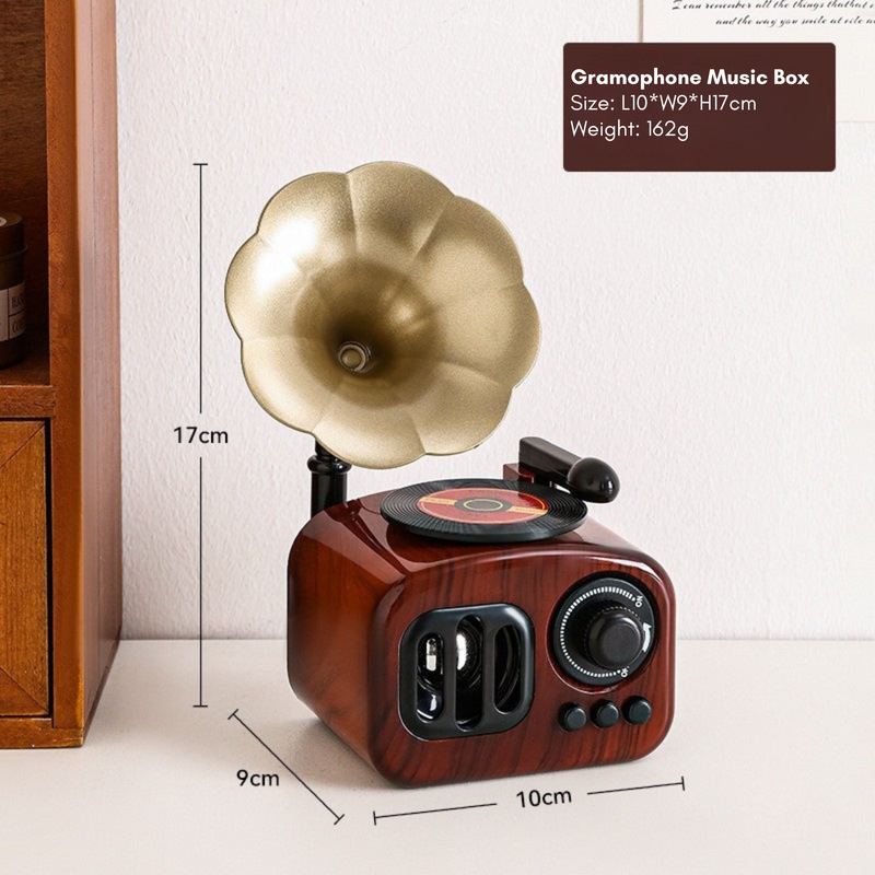 Vintage Gramophone Desktop Ornament – Retro Music Box, Home Decor (IP-0001)