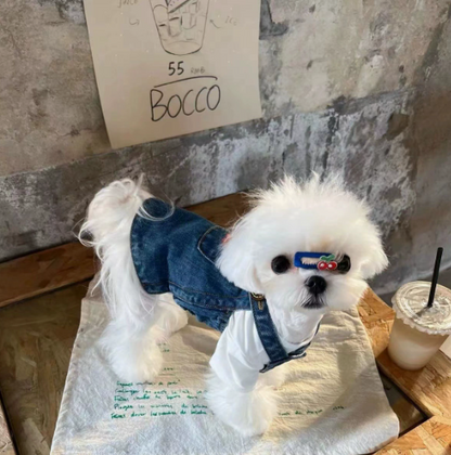 新款牛仔連身裙，適合貓狗穿著（同款買一送一）（PC-0007）