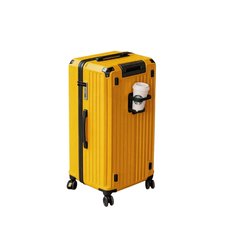 Large Capacity Durable Suitcase – Upgraded Cup Holder (Lemon Yellow) (TR-HARD-0042)