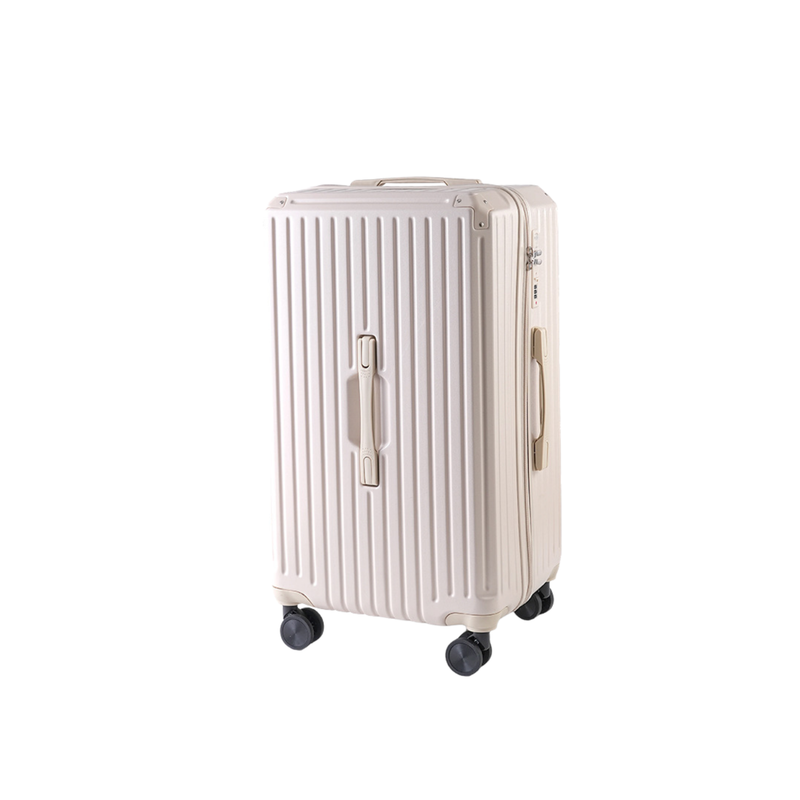 Large Capacity Durable Thickened Luggage – Anti-Burst Zipper & Spinner Wheels Travel Suitcase (Cream White) (TR-HARD-0016)