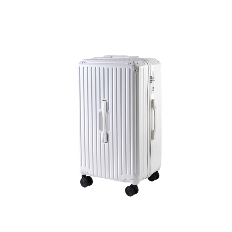Large Capacity Durable Thickened Luggage – Anti-Burst Zipper & Spinner Wheels Travel Suitcase (Pure White) (TR-HARD-0015)