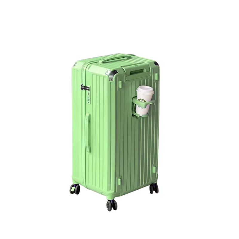 Large Capacity Durable Suitcase – Upgraded Cup Holder (Fresh Green) (TR-HARD-0041)