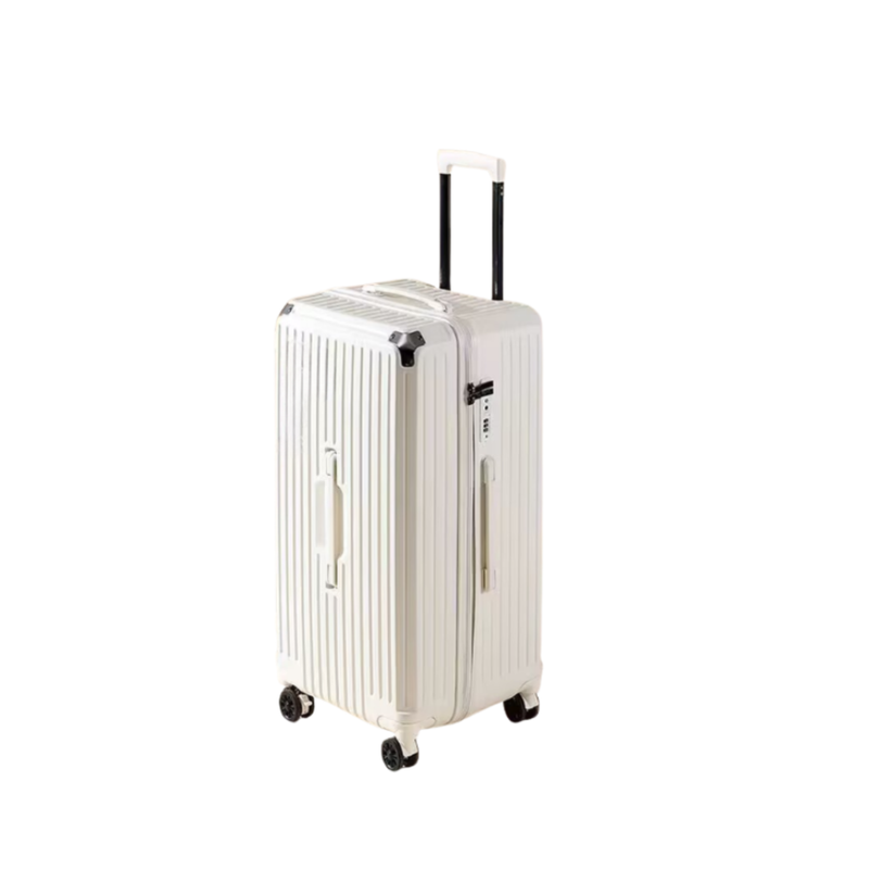 Large Capacity Durable Suitcase – Spinner Wheels (Elegant White) (TR-HARD-0032)
