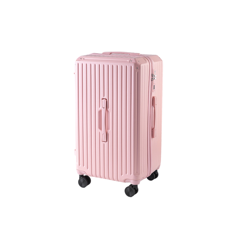 Large Capacity Durable Thickened Luggage – Anti-Burst Zipper & Spinner Wheels Travel Suitcase (Cornelian Pink) (TR-HARD-0019)