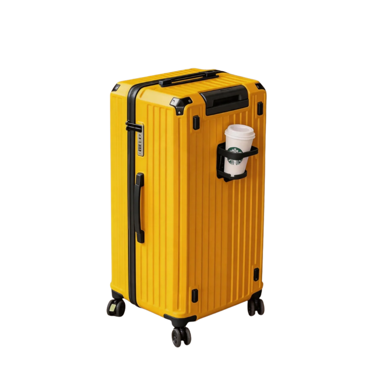 Large Capacity Durable Suitcase – Upgraded Cup Holder (Lemon Yellow) (TR-HARD-0042)