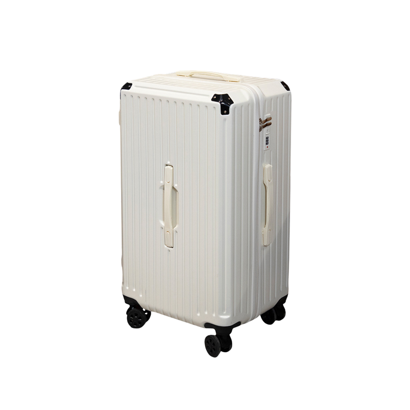 Thickened Large Capacity Suitcase – USB & Cup Holder (White) (TR-HARD-0001)