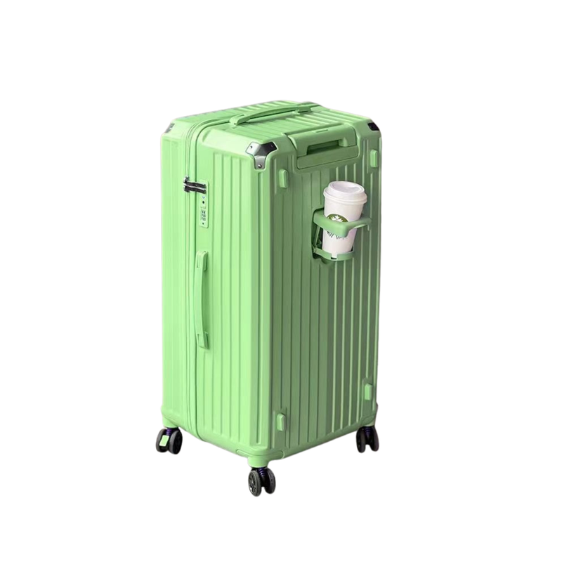 Large Capacity Durable Suitcase – Upgraded Cup Holder (Fresh Green) (TR-HARD-0041)