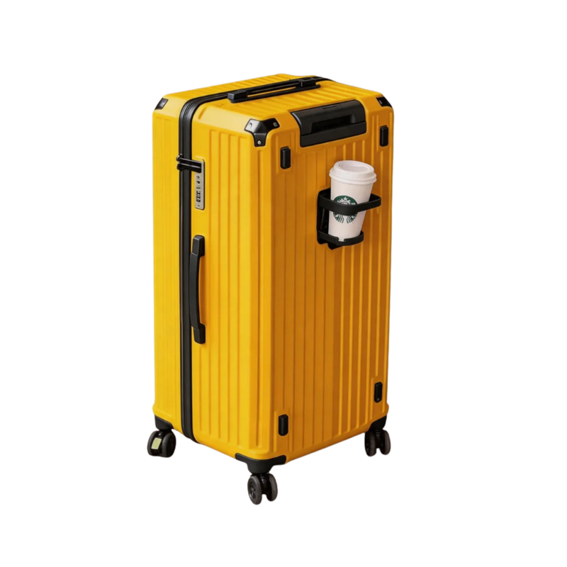 Large Capacity Durable Suitcase – Upgraded Cup Holder (Lemon Yellow) (TR-HARD-0042)