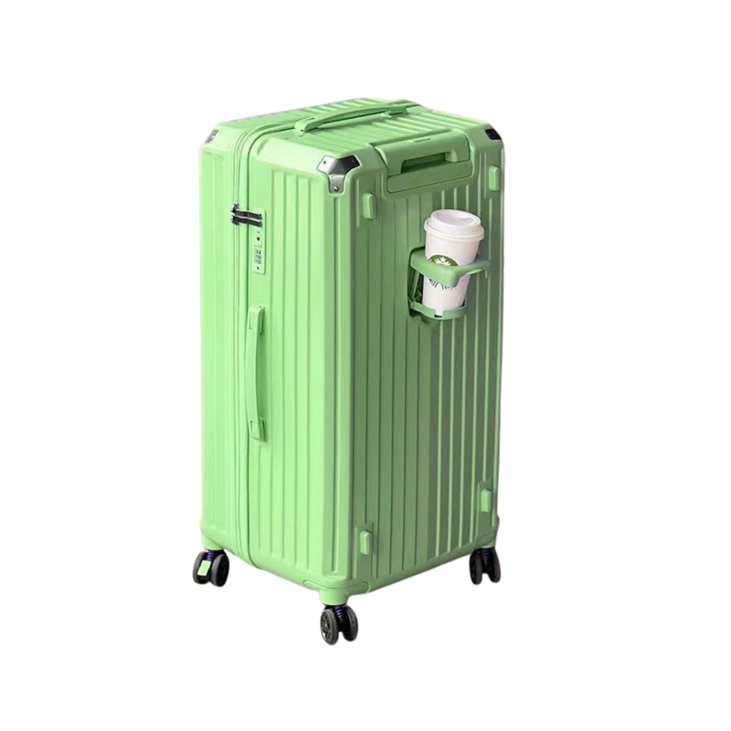 Large Capacity Durable Suitcase – Upgraded Cup Holder (Fresh Green) (TR-HARD-0041)