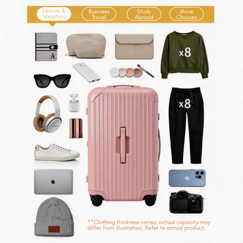 Little Fresh Suitcase – 7:3 Split Lightweight Travel Luggage (Pink) (TR-HARD-0011)