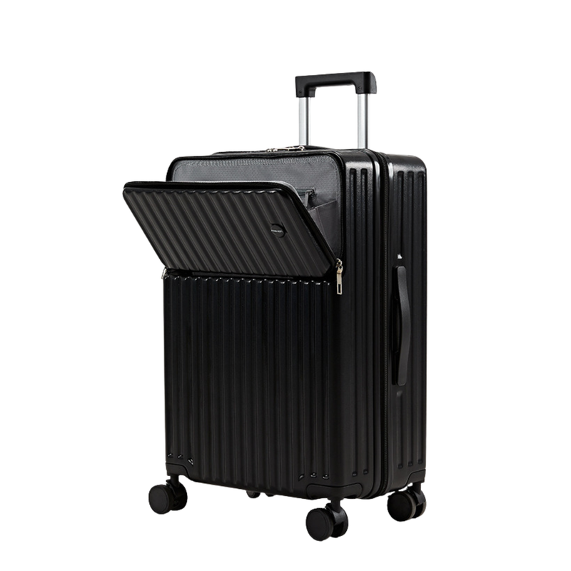 New Large Capacity Suitcase – Spinner Wheels (Classic Black) (TR-HARD-0082)