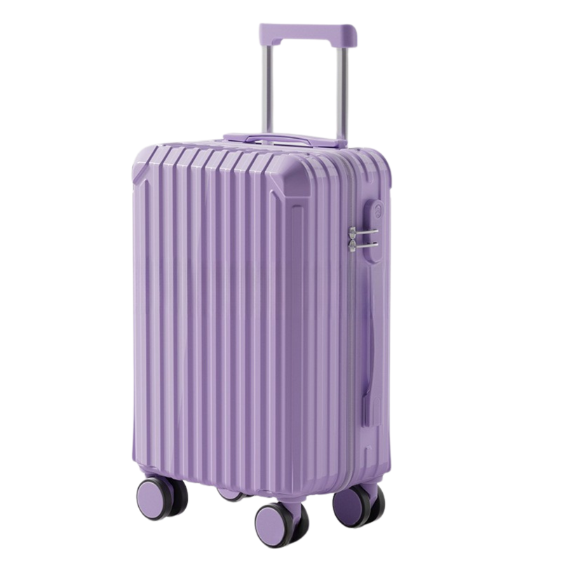 Candy Color Multifunctional Suitcase – Cup Holder & USB (Violet) (TR-HARD-0070)