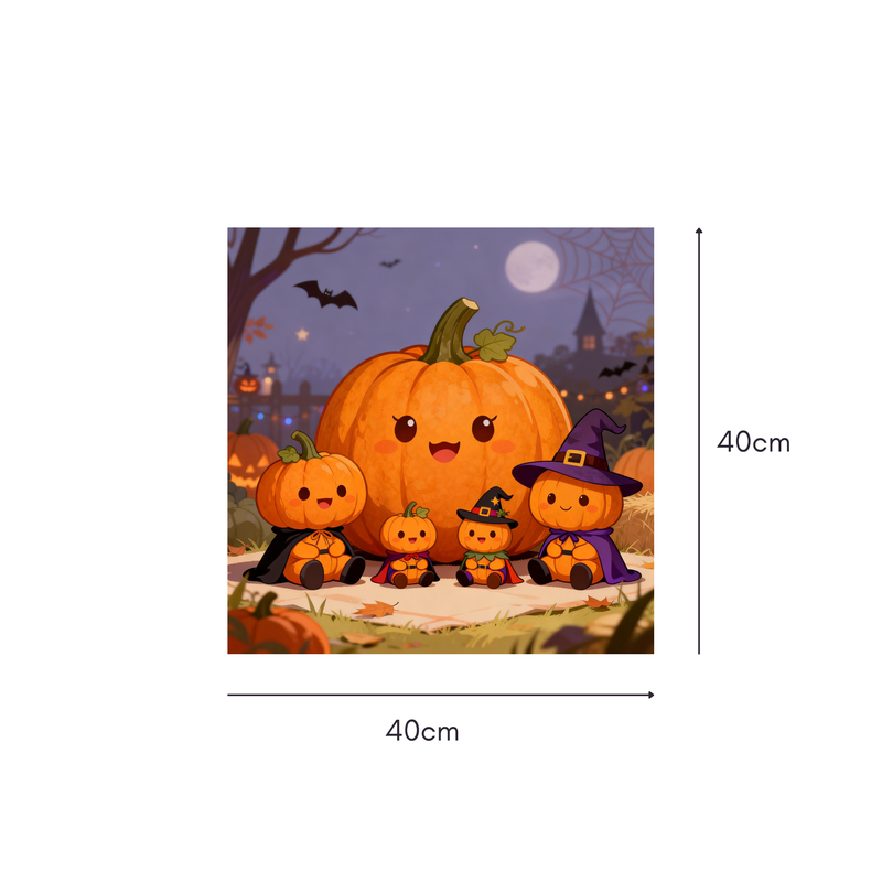 Pumpkin Costume Party Mahjongg Mat – Cute Halloween Pumpkins in Costumes (MJ-MT-HW-0011)