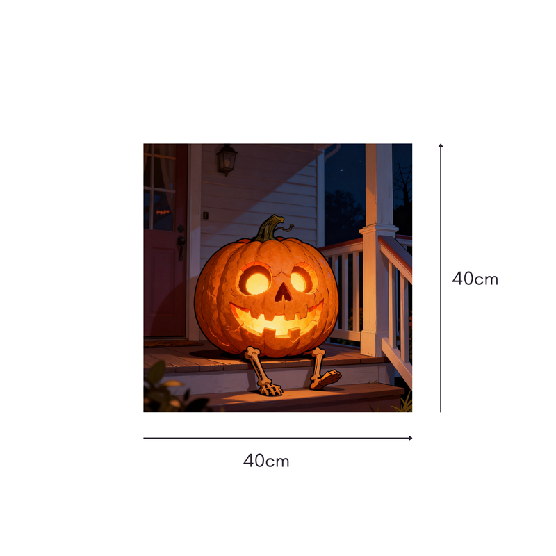 Skeleton Jack Mahjongg Mat – Glowing Pumpkin with Skeleton Legs (MJ-MT-HW-0013)