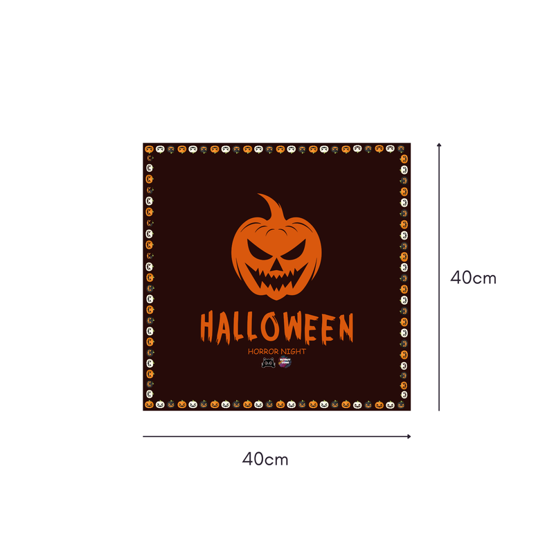 Halloween Horror Mahjongg Mat – Spooky Jack‑o’‑Lantern with “HALLOWEEN” Text (MJ-MT-HW-0020)
