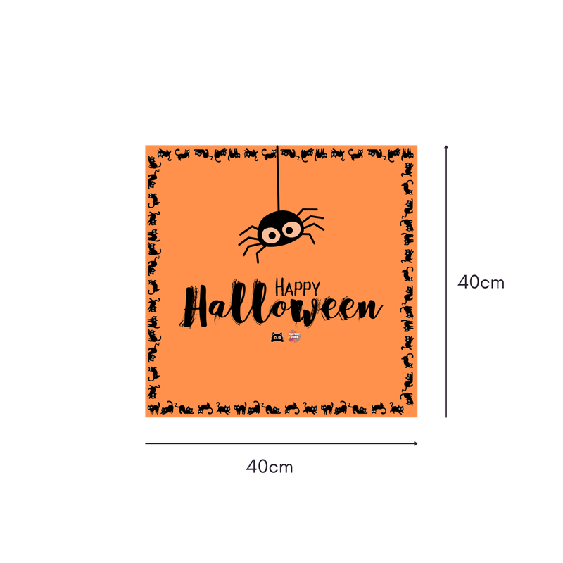Cozy Kitty Spider Mahjongg Mat – Cute Halloween Cat & Spider Decor (MJ-MT-HW-0021)