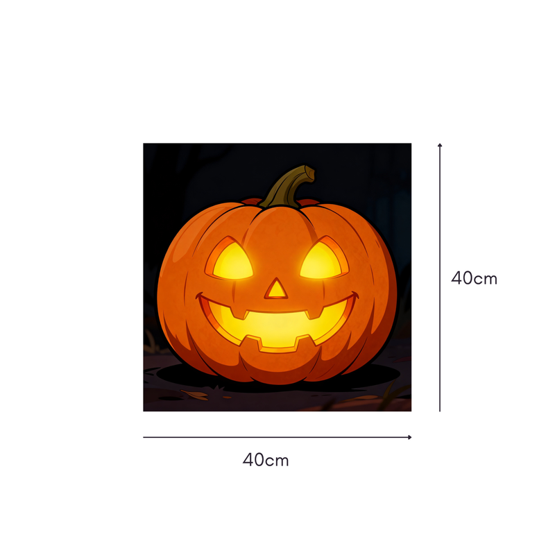 Glow Grin Mahjongg Mat – Glowing Jack‑o’‑Lantern Halloween Decor (MJ-MT-HW-0010)