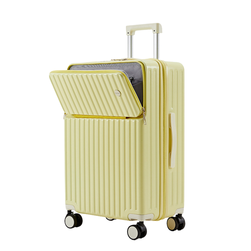 New Large Capacity Suitcase – Spinner Wheels (Cream Yellow) (TR-HARD-0083)