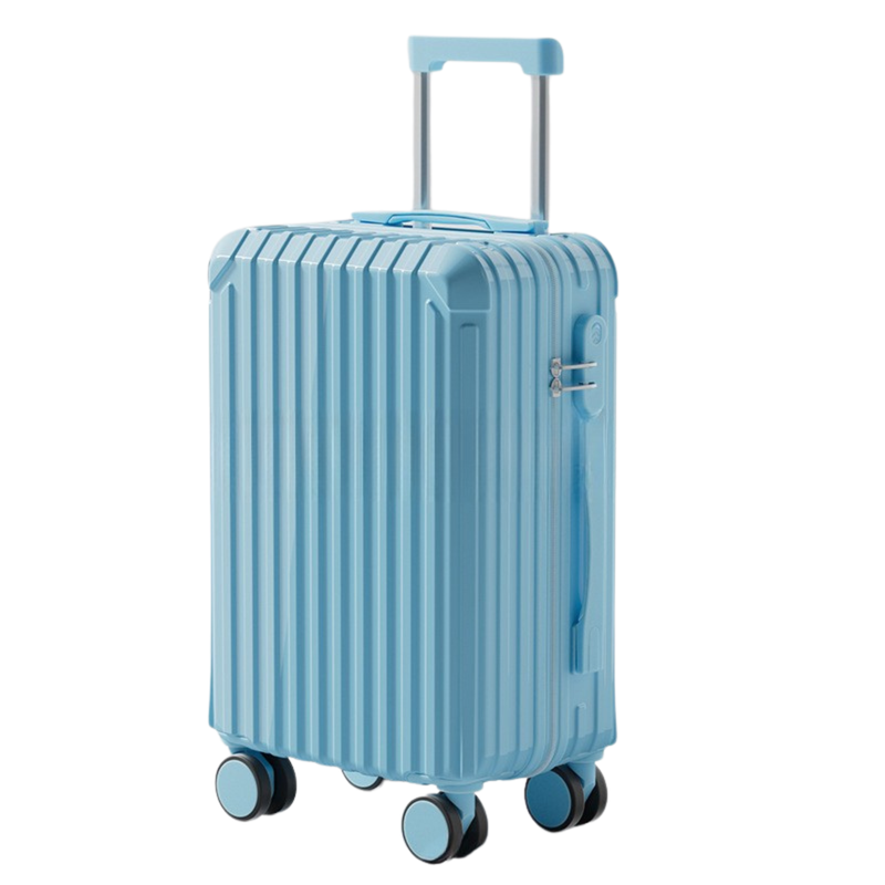 Multi-Functional Candy Color Luggage – Travel Suitcase with Cup Holder & USB Charging Port (Sky Blue) (TR-HARD-0071)