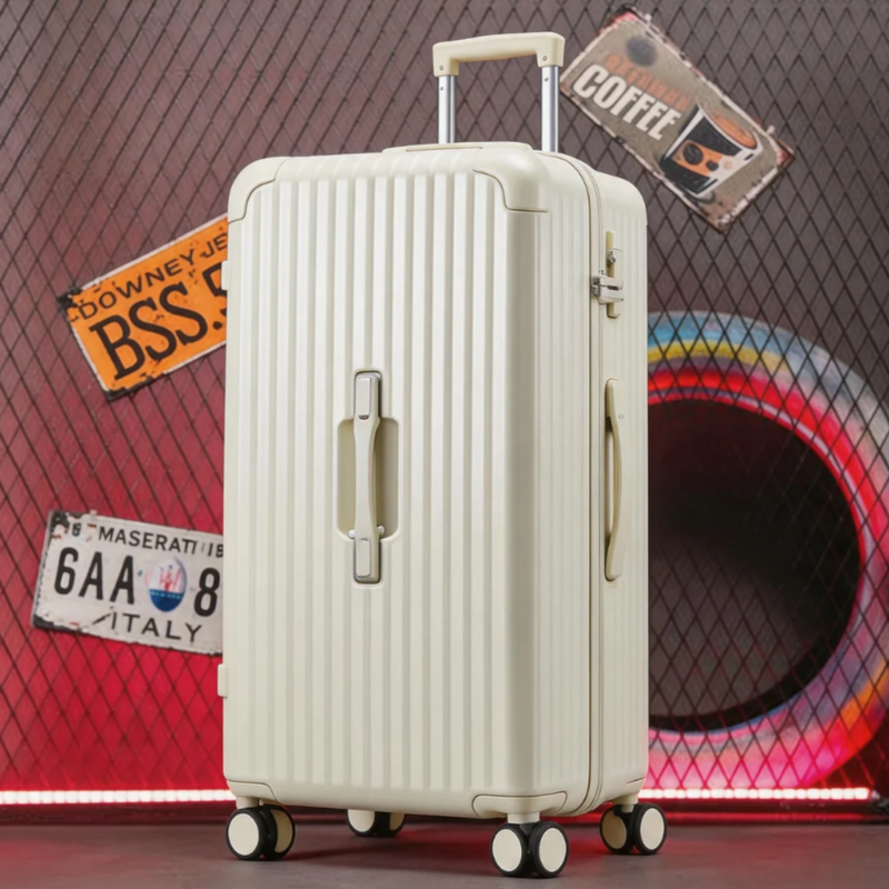 Large Capacity Durable Suitcase – Sports Thickened (White) (TR-HARD-0043)