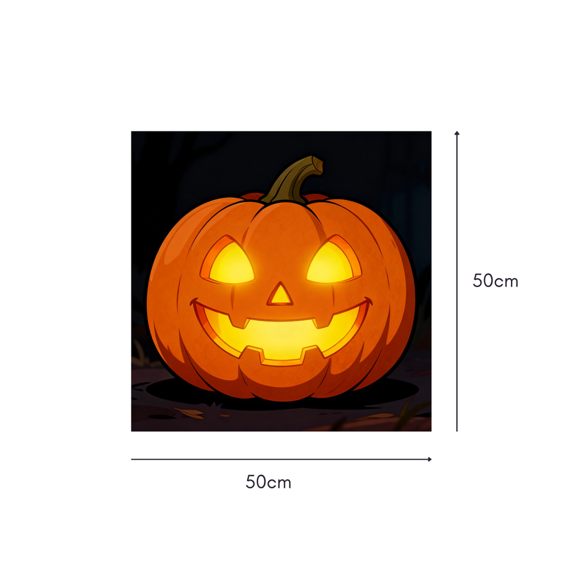 Glow Grin Mahjongg Mat – Glowing Jack‑o’‑Lantern Halloween Decor (MJ-MT-HW-0010)
