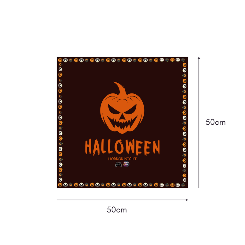Halloween Horror Mahjongg Mat – Spooky Jack‑o’‑Lantern with “HALLOWEEN” Text (MJ-MT-HW-0020)