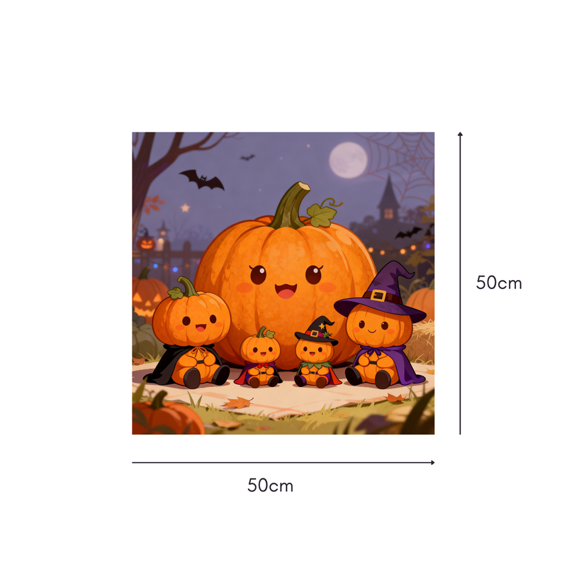 Pumpkin Costume Party Mahjongg Mat – Cute Halloween Pumpkins in Costumes (MJ-MT-HW-0011)