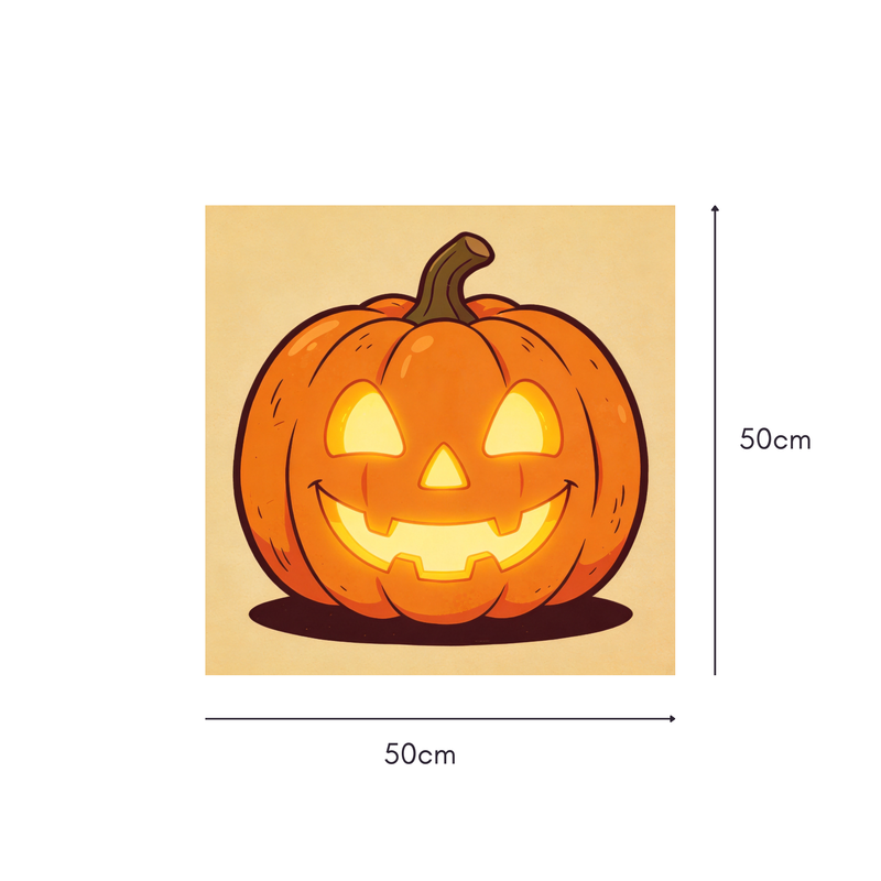 Glowing Grin Jack Mahjongg Mat – Classic Jack‑o’‑Lantern Halloween Decor (MJ-MT-HW-0015)