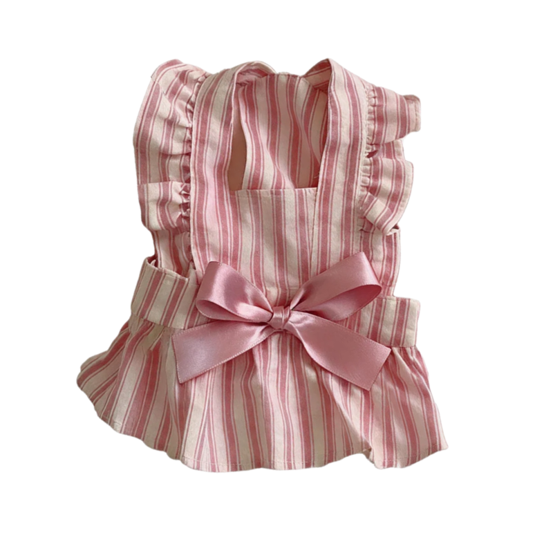 Cute Small Flying Sleeve Stripe Dress – Lightweight Spring/Summer Pet Clothes (PC-PCS-0010)