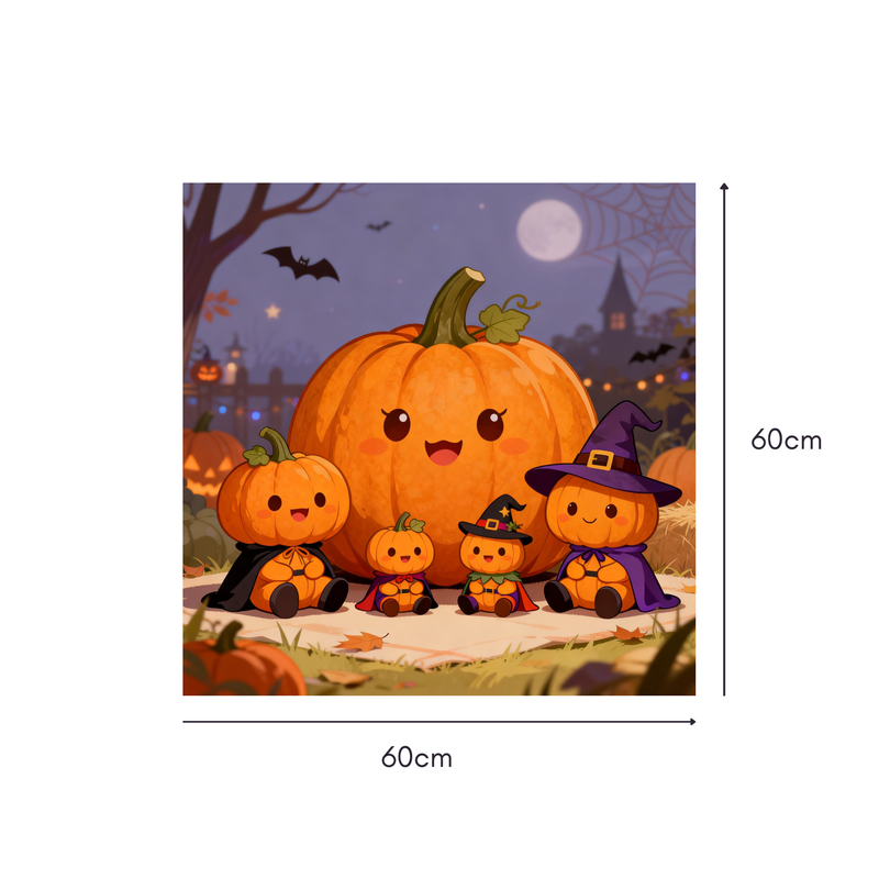 Pumpkin Costume Party Mahjongg Mat – Cute Halloween Pumpkins in Costumes (MJ-MT-HW-0011)