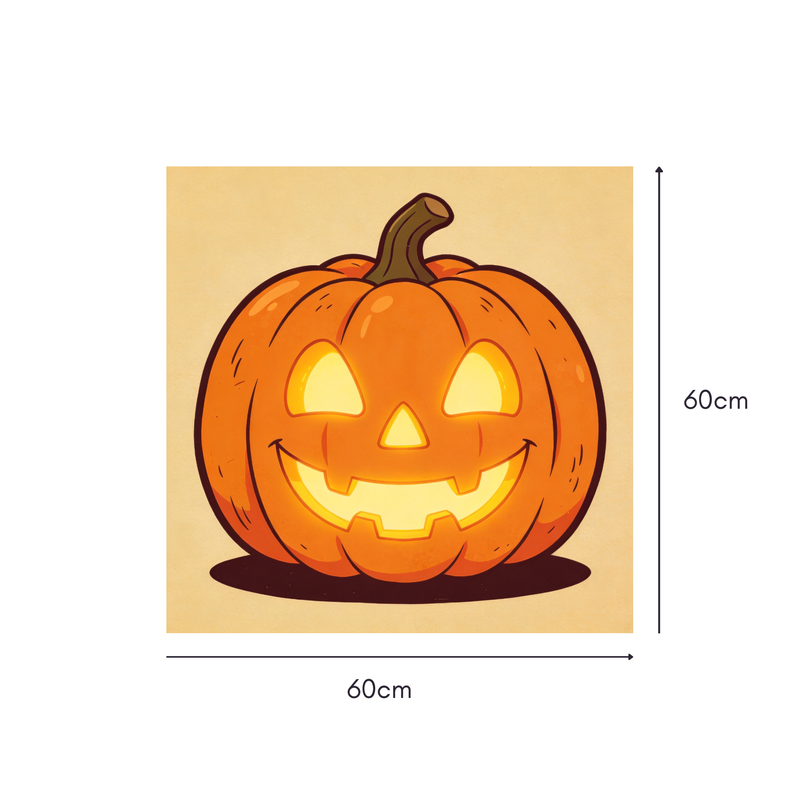 Glowing Grin Jack Mahjongg Mat – Classic Jack‑o’‑Lantern Halloween Decor (MJ-MT-HW-0015)