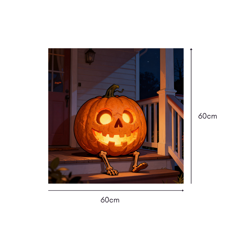 Skeleton Jack Mahjongg Mat – Glowing Pumpkin with Skeleton Legs (MJ-MT-HW-0013)