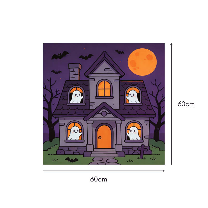 Peek-a-Boo Haunt Mahjongg Mat – Cute Ghost Halloween Decor (MJ-MT-HW-0009)