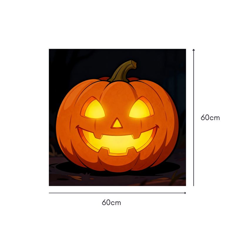 Glow Grin Mahjongg Mat – Glowing Jack‑o’‑Lantern Halloween Decor (MJ-MT-HW-0010)