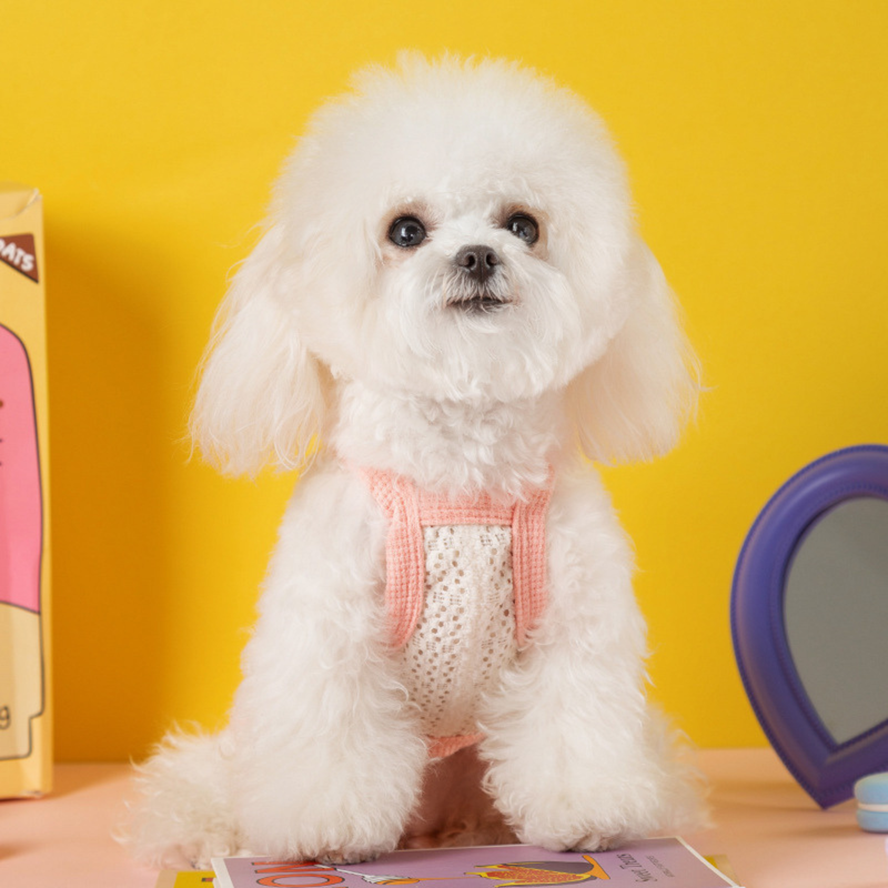 Heart Bowknot Hollow‑Out Camisole – Lightweight Spring/Summer Pet Clothes (PC-PCS-0009)