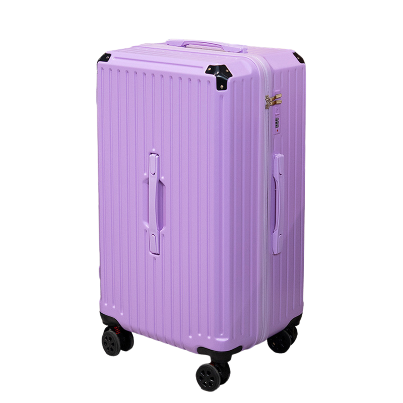 Thickened Large Capacity Suitcase – Purple with USB & Cup Holder (TR-HARD-0004)
